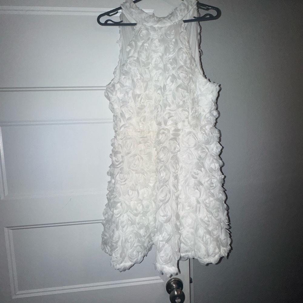Lulu's White Ruffled A-line Mini Dress with Halter Neckline for Bride
